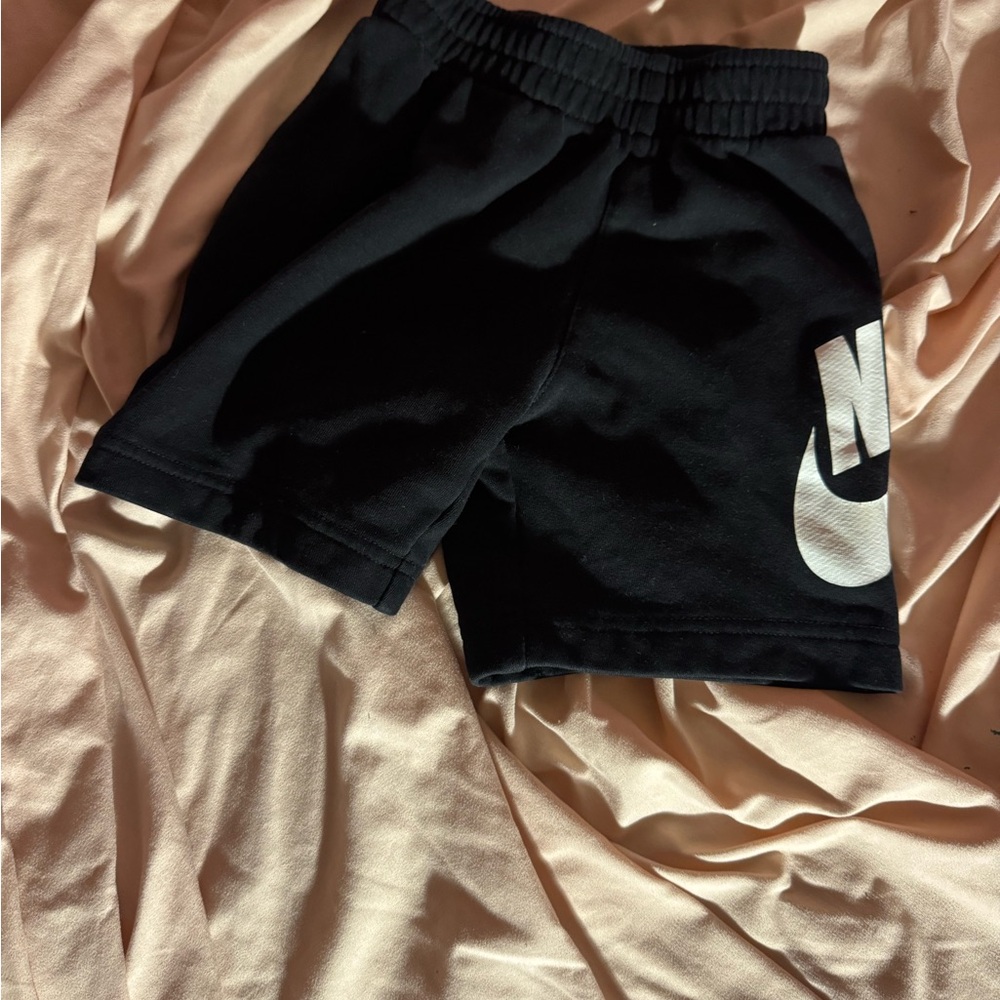 Nike Black Athletic Shorts with White Swoosh